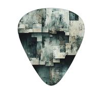 Block Fragments Wzywhj Prints Abs Guitar Picks 12 Piece, Easy Grip Uke Picks For Your Bass, Ukulele, Acoustic Or Electric Guitar