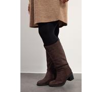 Block Heel Boots Yours Chocolate 5EEE
