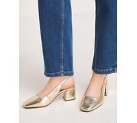 Block Heel Slingback Shoe E Fit Gold 4