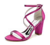 Block Heel Wedding Sandals Fur Women Ankle Strap Evening Shoes, Women's Sandals, Work Shoes, Formal Heels,E,40