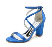 Block Heel Wedding Sandals Fur Women Ankle Strap Evening Shoes, Women's Sandals, Work Shoes, Formal Heels,B,38