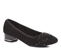 Block Heeled Court Shoes - Black Size 5