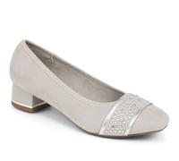 Block Heeled Court Shoes - Light Grey Size 8