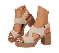 Block Heeled Sandals For Women - Sling Back Sandals Women Dressy Sandal Platform Fish Mouth Heeled Sandal Breathable Openwork Summer Open Toe Shoes Vacation Evening Wedding Bridal Party Shoes