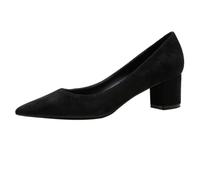 Block Heels for Women Dressy Suede Leather Pointed Toe Chunky Heel Slip On Graduation Shoes for Party Wedding Office Black 8 UK