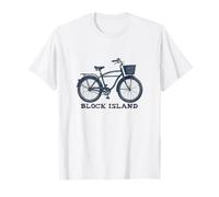 Block Island Bicycle Graphic Rhode Beach Montauk Fishing T-Shirt