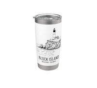 Block Island Rhode Island Lighthouse Art Souvenir Stainless Steel Insulated Tumbler
