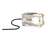 Block Lamp Table Lamp Clear Glass Black Cord