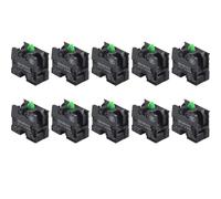 Block Momentary Push Button Switch for Machine Automation, 10 pcs XB2-BE101C/XB2-BE102C Compatible, Black Red Green, 3x3x1 cm Plastic Metal (ZB2-BE101C)