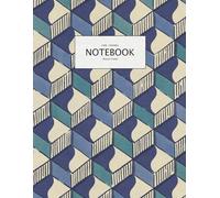 Block Notebook - Geometric Print design - Indigo Teal Blue - Paperback notebook - A4 - Lined Ruled 8mm - 8.5 x 11 inches: Unleash Your Creativity with ... Perfect for Writing and Journaling in Style!