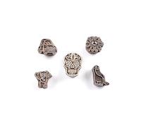 Block Printing Stamps for Fabric - Set of 5 Wooden Printing Blocks Skull Car Sun Monkey Dinosaur
