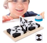 Block Puzzle Battle Blocks Puzzle Game, Engaging Building Toy & Brain Teaser, Educational Black And White Puzzles Games Cubes For Kids, For Improve Logical Thinking Skills