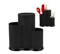 Block Sets, Knife Set with Block Plastic Round Knife Block Without Knives 3 in 1 Kitchen Knife Holder Space-Saving Knife Holder Detachable Knife Holders for Counter Top,Black