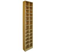 BLOCK - Tall Sleek 360 CD 160 DVD Media Storage Tower Shelves - Oak - Oak