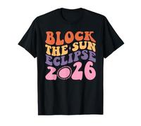Block The Sun Eclipse 2026 Retro Celestial Event Value Graphic T-Shirt