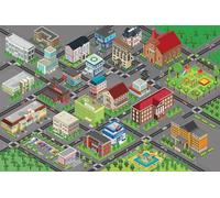 Block Town Activity Play Mat - Pretend Play, Role-Play, Teach & Learn (100 x 65 cm)
