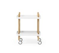 Block Trolley White/ Ash Wood