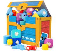 Blockaroo Magnetic Foam Bath Building Blocks 50Piece Trunk Set Preschool Toys Bathtub Toys Sensory Toys Engineering Toys