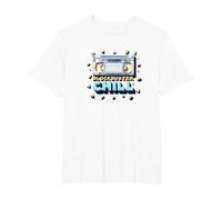 Blockbuster Chill: Retro Movie Night VHS Popcorn T-Shirt, Men's Big and Tall, White, 4X Tall