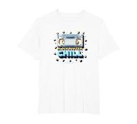 Blockbuster Chill: Retro Movie Night VHS Popcorn T-Shirt, Men's Big and Tall, White, 5X Tall