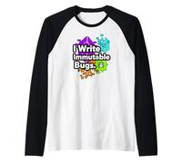Blockchain Developer Funny I Write Immutable Bugs Raglan Baseball Tee