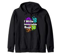 Blockchain Developer Funny I Write Immutable Bugs Zip Hoodie