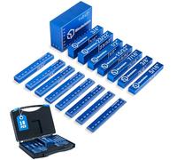 Blockcision Setup Blocks Woodworking Tools - 16 PCS Height Gauge Block Set with Easy Block, Precision Ruler-Marked Bars & Case - Router & Table Saw Accessories (Standard, Aluminum Alloy, 16 Pieces)