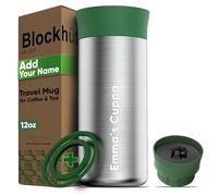 Blockhütte Personalised Travel Mugs for hot Drinks 354ml Stainless Steel | Custom Thermal Flask Dishwasher Safe | Birthday Gifts for Mum | Coffee Travel Cup with Personal Name Engraving