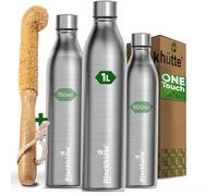 Blockhütte Stainless Steel Water Bottle Sports Small Water Bottle Leakproof I Thermal Insulated for Hot and Cold Drinks I BPA Free Metal Gym, Outdoor Waterbottle