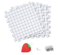 Blocking Boards for Crochet 4Pcs Thickened Interlocking Foam Mats 28Cm Knitting Mats with Grid, 100 T-pins, Strawberry-Shaped Pin Cushion, Blocking Mats for Knitting, Needlepoint, Crochet, Needlework