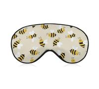 BlockLight Night Eye Shade Cute Bee Pattern No Pressure Breathable Travel Eye Cover Blackout Sleep Mask