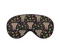 BlockLight Night Eye Shade Elephant Butterfly Art No Pressure Breathable Travel Eye Cover Blackout Sleep Mask