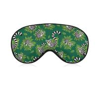 BlockLight Night Eye Shade Lemurs Monkey Tropical Green Leaves Floral No Pressure Breathable Travel Eye Cover Blackout Sleep Mask