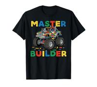 Blocks Monster Truck Master Builder Bricks Boys Kids Youth T-Shirt