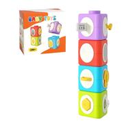 Blocks - Removable Sensory Activity Set, Soft Shape Building Toy for 0-6 Months Development | Early Learning Motor Skill Stacking Cubes for Boys Girls Preschool Home Travel Holiday