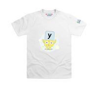 Blocks Universe Officially Licensed Alphablocks Y - Yes! Kids T-Shirt (White, S)