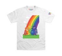 Blocks Universe Officially Licensed Colourblocks Group Rainbow Kids T-Shirt in White | Size: 4-6 Years Blocks Universe White 4-6 Years