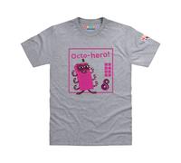 Blocks Universe Officially Licensed Numberblocks Eight - Octo-Hero Kids T-Shirt in Light Grey | Size: 10-12 Years Blocks Universe Light Grey 10-12 Years