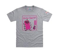 Blocks Universe Officially Licensed Numberblocks Eight - Octo-Hero! Kids T-Shirt (Sport Grey, S)