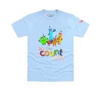 Blocks Universe Officially Licensed Numberblocks Group Four, One, Five, Two, Three Kids T-Shirt (Light Blue, S)