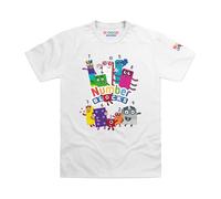 Blocks Universe Officially Licensed Numberblocks Group I Kids T-Shirt (White, L)