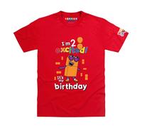 Blocks Universe Officially Licensed Numberblocks I'm 2 Excited Toddler T-Shirt in Red | Size: 5-6 Years Blocks Universe Red 5-6 Years