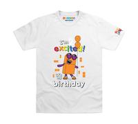 Blocks Universe Officially Licensed Numberblocks I'm 2 Excited Toddler T-Shirt in White | Size: 4-5 Years Blocks Universe White 4-5 Years