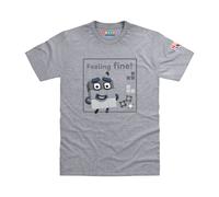 Blocks Universe Officially Licensed Numberblocks Nine - Feeling Fine Kids T-Shirt in Light Grey | Size: 4-6 Years Blocks Universe Light Grey 4-6 Years