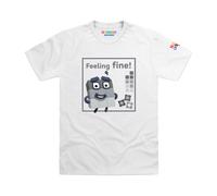 Blocks Universe Officially Licensed Numberblocks Nine - Feeling Fine Kids T-Shirt in White | Size: 4-6 Years Blocks Universe White 4-6 Years