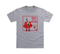 Blocks Universe Officially Licensed Numberblocks One - One of a Kind Kids T-Shirt in Light Grey | Size: 7-9 Years Blocks Universe Light Grey 7-9 Years