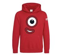 Blocks Universe Officially Licensed Numberblocks One's Face Kids Hoodie (Fire Red, 5-6yrs)