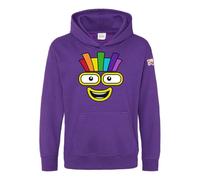 Blocks Universe Officially Licensed Numberblocks Seven's Face Kids Hoodie (Purple, 5-6yrs)