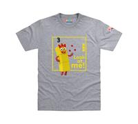 Blocks Universe Officially Licensed Numberblocks Three - Look at Me Kids T-Shirt in Light Grey | Size: 7-9 Years Blocks Universe Light Grey 7-9 Years
