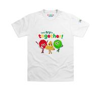 Blocks Universe Officially Licensed Wonderblocks Let's Try Together Kids T-Shirt in White | Size: 10-12 Years Blocks Universe White 10-12 Years